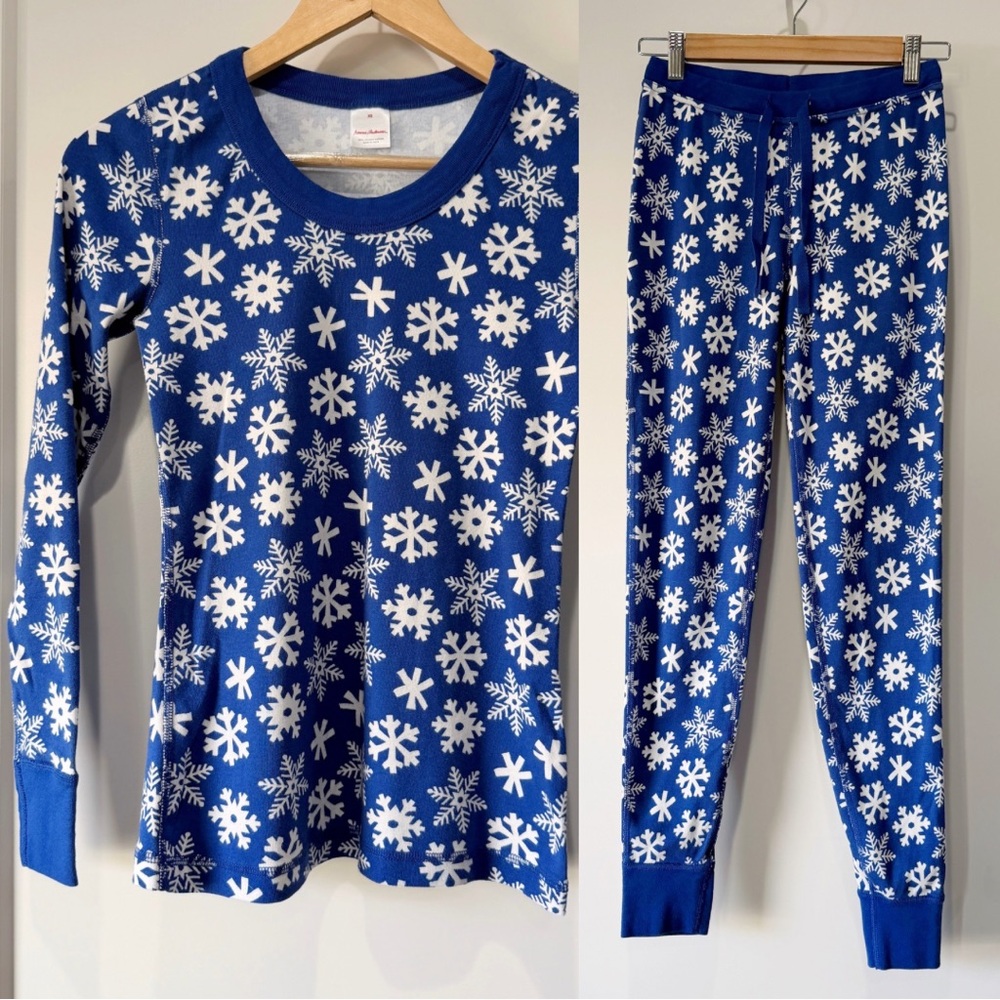 Hanna Andersson adult women’s long john pajama top and pants set size XS